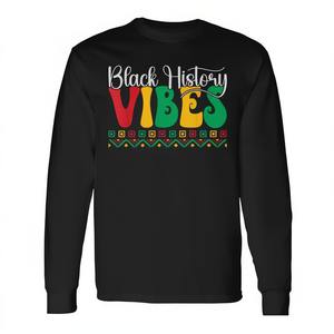 T-Shirt a Maniche Lunghe Unisex con Stampa Digitale 'Black History Vibes', Girocollo, Promozionale per Adulti - Product Image 3
