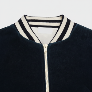 Veste bomber pour femme et homme, manteau noir en satin, costumes haut de gamme, robe de soirée, veste universitaire en velours pour homme - Product Image 1