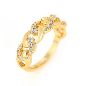 Anillo Q634 de Oro Sólido de 18K con Diamantes Redondos de Corte Brillante y Engaste Pavé, Joyería Fina Unisex para Uso Diario - Product Image 2