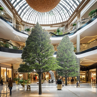 Maßgefertigter Großer Künstlicher Zypressenbaum 4m Höhe Fiberglas mit Plastikblättern UV-Beständig Langlebig für Außenbereich Heimdekoration
