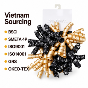 Lazo de Regalo Rizado Navideño, Listo para Venta al por Menor, Procedente de Vietnam, con Certificaciones BSCI, SMETA, GRS y OEKO-TEX, para Minoristas de EE. UU. - Product Image 1