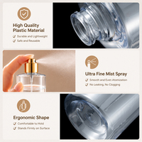 Flacon de parfum en plastique transparent de 250 ml, emballage pour soins personnels, flacon pulvérisateur avec pompe à brume fine