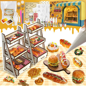 ILAND Air Dry Clay artigianato per ragazze adolescenti come fai da te progetto di <span class=keywords><strong>Mini</strong></span> cibo, Kit di argilla artigianale di festa del pane - Product Image 1