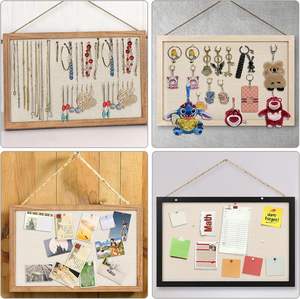 Décoration en <span class=keywords><strong>bois</strong></span> clair épingle à suspendre affichage encadré panneau de liège en <span class=keywords><strong>bois</strong></span> tableau d'affichage mural en <span class=keywords><strong>bois</strong></span> avec lin pour la maison cuisine bureau - Product Image 4