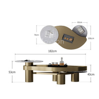 Ensemble de tables basses de luxe en acier noir doré de style nouveau design de salon canapé tables centrales meubles décoratifs pour la maison