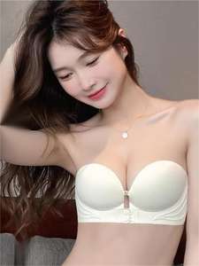 Ropa interior sin tirantes Mujer verano <span class=keywords><strong>pecho</strong></span> pequeño reunión <span class=keywords><strong>grande</strong></span> antideslizante hebilla delantera <span class=keywords><strong>sujetador</strong></span> antideslizante <span class=keywords><strong>Sujetador</strong></span> envolvente <span class=keywords><strong>invisible</strong></span> - Product Image 4