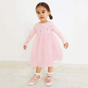 Kinder Frühling Langarm bedruckte Spitzen kleider Kinder lässig Ballkleider Baby Mädchen Kleider - Product Image 2