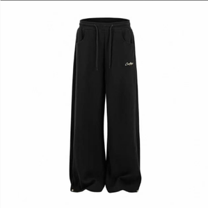 Pantaloni della <span class=keywords><strong>tuta</strong></span> larghi con coulisse grigi, pantaloni Casual larghi con Logo con lettera minimalista, pantaloni della <span class=keywords><strong>tuta</strong></span> di marca Streetwear Unisex - Product Image 4