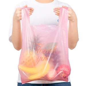 Biodegradable PE T-Shirt <b>Shopping</b> Bags with Handle and Custom Logo for <b>Small</b> Business Retail Vendors - Product Image 3