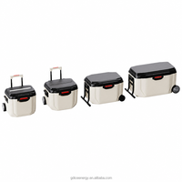 Glacière de voyage à roulettes 40L 45L 48L 75L en plastique isolé avec poignée de traction pour camping, pêche, voyage en voiture, barbecue