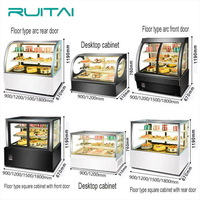 Petite vitrine réfrigérée verticale de comptoir pour gâteaux, à refroidissement par air, température mécanique, en acier inoxydable, pour boulangerie