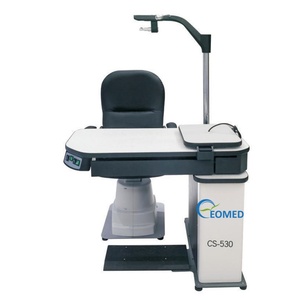 EOMED CS-530 Unité de table combinée ophtalmique professionnelle de haute précision avec fauteuil d'optométrie électrique et plage d'ajustement bras/chaise - Product Image 1