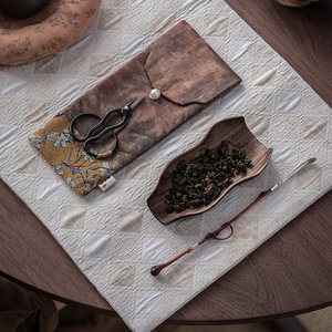 Bolsa de Té de Brocado Cosida a Mano, Doble Capa, Portátil, Accesorio para el Set de Té Zen Kung Fu, Estuche de Viaje - Product Image 1