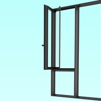 Ventanas Abatibles Modernas con Marco de Aluminio y Vidrio Templado con Rotura de Puente Térmico, Resistentes a Huracanes, para Cocina y Baño