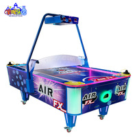 Table de hockey sur air commerciale en acrylique avec éclairage LED, machine de jeu d'arcade à monnayeur pour deux joueurs, idéale pour parcs d'attractions et centres de divertissement