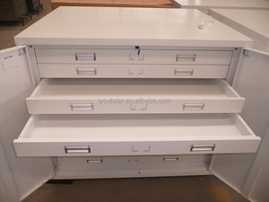 Armoire métallique de rangement pour plans d'ingénierie et cartes, avec tiroirs métalliques à structure KD et serrures pour armoires métalliques - Product Image 6