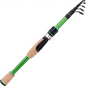 Canne à pêche télescopique portable en fibre de carbone, pointe solide, poignée en liège, courte et pliable, 7FT, idéale pour les voyages - Product Image 1