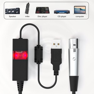 Câble XLR vers USB avec carte son, microphone USB, interface d'enregistrement audio, connecteur en plastique - Product Image 3