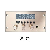 W-170 Smart Home Background Music 5.0 in Wall Amplifier 4 Channel 4x25W 2 Zone Audio Power Controller dengan USB Mic