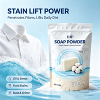 Poudre à lessiver, poudre à laver douce à faible mousse pour les vêtements de la maison, 1,5 kg par sac