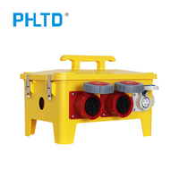 Boîte de distribution de prises de courant PHLTD jaune, pratique, à commande électrique, triphasée, ignifuge, multifonctionnelle