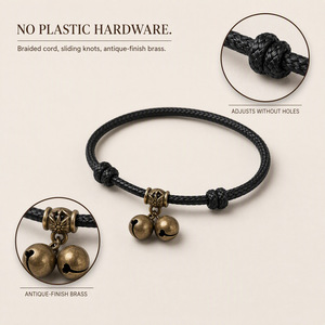 Adjustable Pet Bell <b>Collar</b> Braided Polyester Cat Dog <b>Puppy</b> Kitten Neck Strap with Bells for Daily Wear - Product Image 3