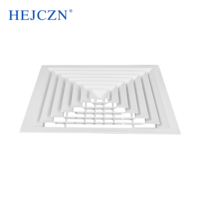 Prix de gros Blanc Alliage d'aluminium Climatisation Directionnel Alimentation 4 Voies Plafond Carré Diffuseur d'air