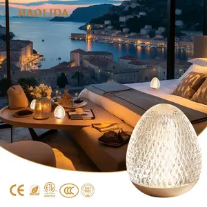 Vente en gros lampe de table en cristal lampe de bureau à commande tactile décoration intérieure lampes de table modernes nordiques pour chambre d'hôtel