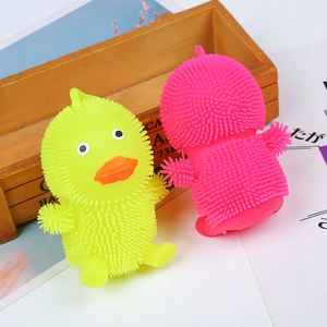 Jouet anti-stress en forme de canard jaune personnalisé avec logo, boule à presser lumineuse LED, jouet en plastique lumineux pour adultes - Product Image 4