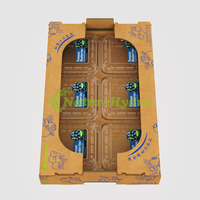 Boîte en carton ondulé personnalisée en gros, empilable, plateau d'affichage pour fruits et légumes, boîte d'emballage pour bleuets