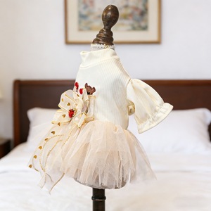 Pet Wedding <b>Bear</b> Dress Tulle Skirt <b>Cute</b> Animal Pattern For Dog Cat Puppy Four Seasons Polyester Dress - Product Image 2