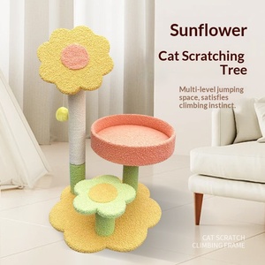 बड़ी बिल्लियों के लिए गर्मी के बाद एकीकृत बिल्ली खरोंच के साथ तीन-परत sial फूल बिल्ली चढ़ाई फ्रेम - Product Image 2