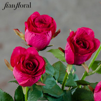 Fabrik-Großhandel Realistisch Aussehende Künstliche Rosen in Rosa, Rot und Weiß Einzelne Rosen für DIY Hochzeit Heim-Deko Geburtstagsdekoration