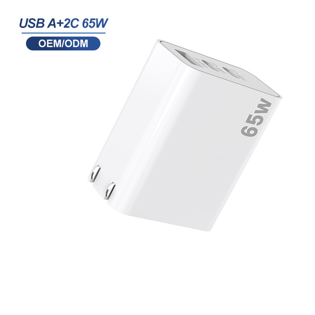 Factory Private Design Pd 65w Gan Charger Usb c Power Adapter Dual Type c Travel Charger 65W for Smart Mobile Device