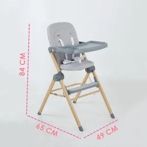 Bebek besleme sandalye ahşap çocuk büyüme sandalye kombinasyonu ihraç katı ahşap yüksek bebek sandalyesi