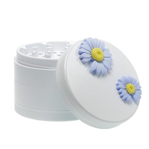 Nuove ragazze che fumano accessori 63mm 4 strati margherita fiore bianco vernice ceramica rivestita in alluminio spezia smerigliatrice di erbe per il fumo - Product Image 5