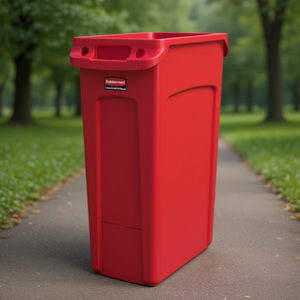 Bidone della Spazzatura Rubbermaid Slim Jim 87 L Rosso per Uso Commerciale - Product Image 3