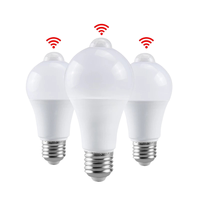 Luz Nocturna LED con Sensor de Movimiento PIR, Lámpara de Ahorro de Energía Infrarroja Automática, Bombilla de Aluminio Ra85 85V-265V E27/B22 IP20 5W 120°