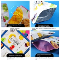 Sacs d'emballage neutres pour snacks en gros, autoportants et auto-scellants, sacs alimentaires composites, modèle NCFHD01, taille moyenne/grande/trompette