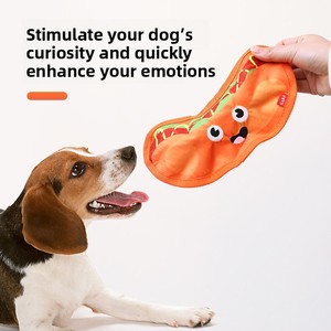 Jouets pour chiens résistants aux morsures, adaptés à la dentition, divertissants, anti-ennui, émettant des sons, design réaliste hamburger et frites - Product Image 3