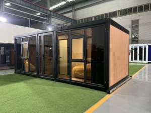 Maison <span class=keywords><strong>mobile</strong></span> extérieure préfabriquée pliable à double aile extensible, bureau et salon, une chambre, un salon - Product Image 2