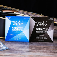 Senar gitar elektrik seri ZIKO DN, 6 buah senar baja nikel, 009 010