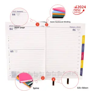 Supplier Factory A5 Calendar Custom Logo Diary Hardmade Offset Printing Soft Pu Journal Notebook