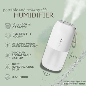 300ml Quiet Portable Ultrasonic Humidifier 2000mAh Battery Double <b>Spray</b> Atmosphere Lamp Car Household Hotel Use Plastic Material - Product Image 2