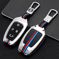 Accessoires de voiture en alliage de zinc + silicone pour clé de voiture Housse de télécommande Smart Key Shell Fob Protector Fit for LYNK & CO