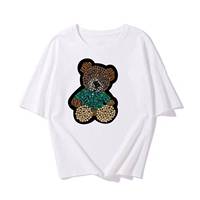 Patch ours en strass 3D personnalisé, broderie perlée faite à la main, applique en cristal diamant, à repasser sur les vêtements