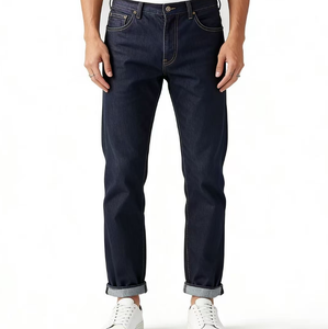 Jeans de marque <span class=keywords><strong>501</strong></span> Fournisseur avec 10 millions de ventes Streetwear Jeans droits super amples de couleur unie Jeans en denim Jeans baggy avec logo - Product Image 5