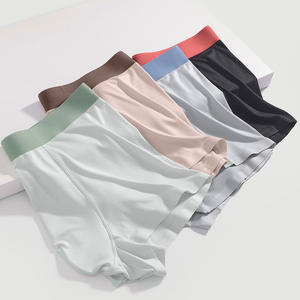 Men's Modal Solid Color Seamless <strong>Boxer</strong> Shorts Mid-Rise Waist Breathable Underwear for Boys Wholesale - Product Image 2