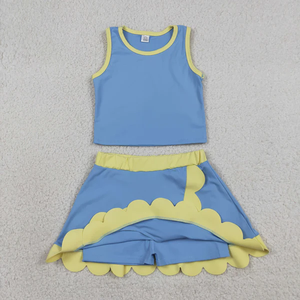 Conjunto de Ropa Deportiva para Bebés Niñas, Estilo Verano 2026, Chaleco sin Mangas con Falda de Volantes, para Yoga - Product Image 5