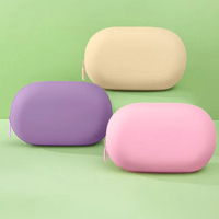 Nouvelle Trousse de Maquillage Portable en Silicone avec Fermeture Éclair, Résistante à l'Eau, Capacité Moyenne, Multi-Couleurs, pour Voyage et Extérieur